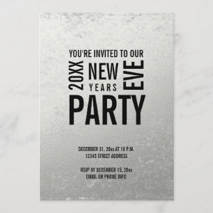 Silbernes modernes Silvester-Party laden ein Einladung