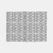 Silbernes Monochrom-Blattmuster-Fleece-Decke Fleecedecke (Vorderseite (Horizontal))