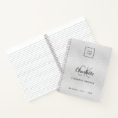Silbernes Monogramm modernes Geschäft-Logo Notizblock (Innenseite)