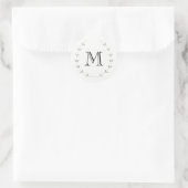 Silbernes Monogramm-Sticker Runder Aufkleber (Tasche)