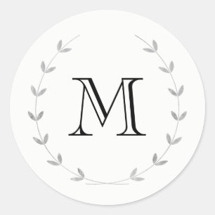 Silbernes Monogramm-Sticker Runder Aufkleber