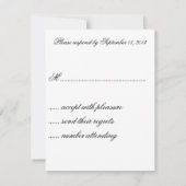 Silbernes monogrammiertes keltisches Hochzeits-RSV RSVP Karte (Rückseite)