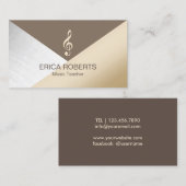 Silbernes Musical Musik-Lehrer-modernes Goldbrowns Visitenkarte (Vorne/Hinten)