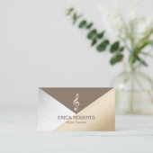 Silbernes Musical Musik-Lehrer-modernes Goldbrowns Visitenkarte (Stehend Vorderseite)