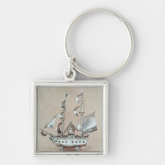 Silbernes Nef Schlüsselanhänger (Vorne)