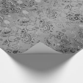 Silbernes Paisley-Packpapier Geschenkpapier (Ecke)