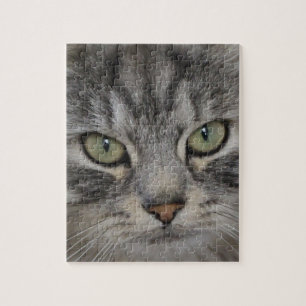 Silbernes persische Katzen-Gesichts-Puzzle Puzzle