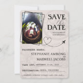 Silbernes philippinisches Reisepass Save The Date (Rückseite)