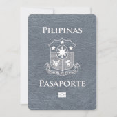 Silbernes philippinisches Reisepass Save The Date (Vorderseite)