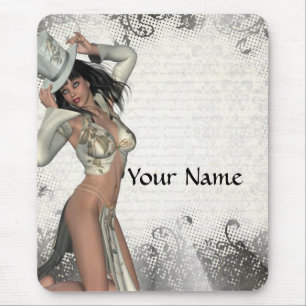 Silbernes Revuegirl Mousepad