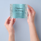Silbernes Robin-Ei Blaues Glam-Monogramm 30. Gebur Flyer (Gruppe)