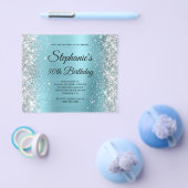 Silbernes Robin-Ei Blaues Glam-Monogramm 30. Gebur Flyer (Einzeln)