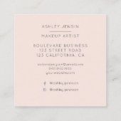 Silbernes RosengoldGlitter ombre Make-up beruflich Quadratische Visitenkarte (Rückseite)