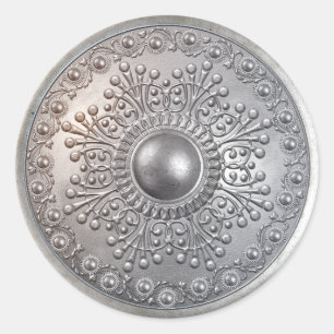 Silbernes Schild 8 Runder Aufkleber