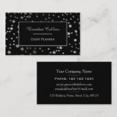 Silbernes schimmerndes Stern-elegantes Schwarzes Visitenkarte (Vorne/Hinten)