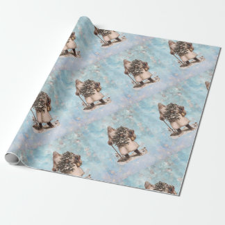 Silbernes Schnee-Fallen Vintages Geschenkpapier