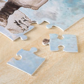 Silbernes Schnee-Fallen Vintages Puzzle (Seite)