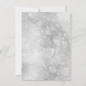 Silbernes Schneeflocke-Hochzeits-Proben-Abendessen Einladung (Rückseite)