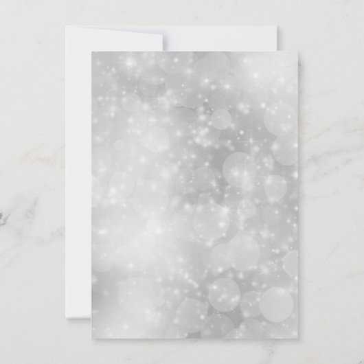 Silbernes Schneeflocke-Hochzeits-Proben-Abendessen Einladung (Rückseite)