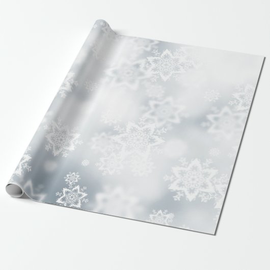 Silbernes Schneeflocke-Packpapier Geschenkpapier (Ungerollt)