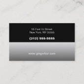 Silbernes Schwarz-weißes Restaurant Visitenkarte (Rückseite)