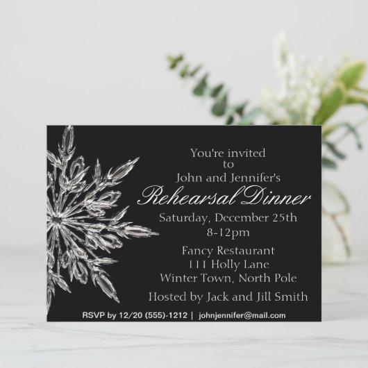 Silbernes schwarzes einladung (Stehend Vorderseite)