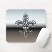 Silbernes Schwarzes Lilien-Flor New Orleans Mousepad (Mit Mouse)