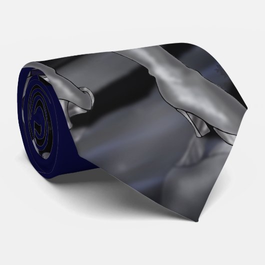Silbernes Senshi Krawatte (Gerollt)