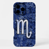 Silbernes Skorpion-Sternzeichen auf Blau Camo