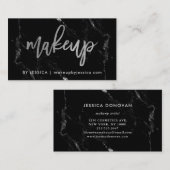 Silbernes Skript auf schwarzem Make-up des Visitenkarte (Vorne/Hinten)