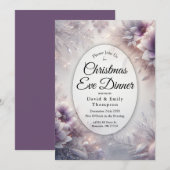Silbernes Soft-Amethyst-Weihnachtsabend-Dinner Einladung (Vorne/Hinten)