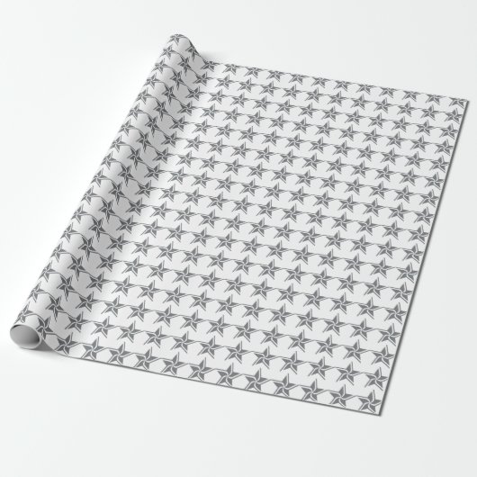Silbernes Stern-Packpapier Geschenkpapier (Ungerollt)