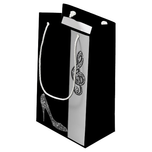Silbernes Stilett-u. dreifache Spalten-21. Kleine Geschenktüte (Rückseite Schrägansicht)
