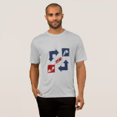 Silbernes T-Shirt DESIGN USA (Vorne ganz)