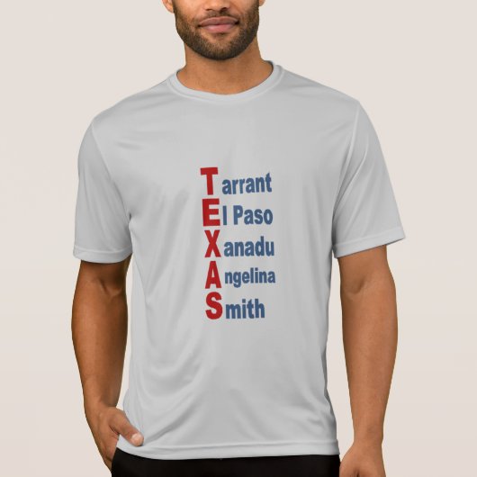 Silbernes T-Shirt TOURISMUS TEXAS (Vorderseite)