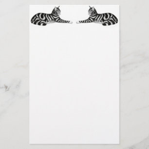 Silbernes Tabby-Katzen-Briefpapier Briefpapier