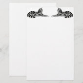 Silbernes Tabby-Katzen-Briefpapier Briefpapier (Vorne/Hinten)