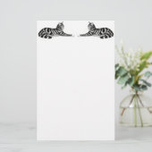 Silbernes Tabby-Katzen-Briefpapier Briefpapier (Stehend Vorderseite)