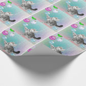 Silbernes Tabbykätzchen Weihnachten Geschenkpapier (Ecke)