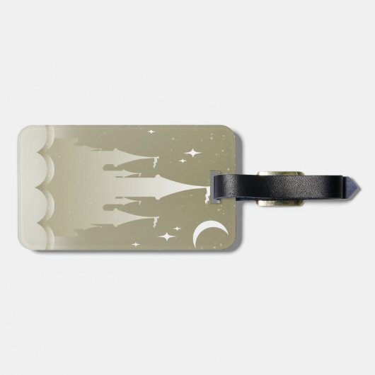 Silbernes träumerisches Schloss im Gepäckanhänger (Rückseite horizontal)