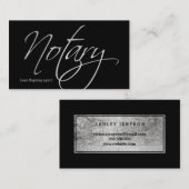 Silbernes Typografieschwarzes des Visitenkarte (Vorne/Hinten)