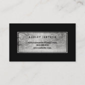 Silbernes Typografieschwarzes des Visitenkarte (Rückseite)