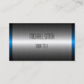 Silbernes und blaues Edelstahl-Metall Visitenkarte (Vorderseite)