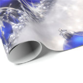 Silbernes und blaues WeihnachtsPackpapier Geschenkpapier (Rolleneckpunkt)