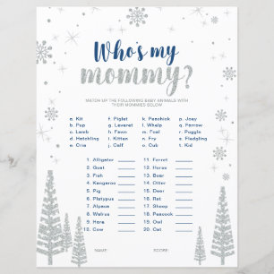 Silbernes und blaues Winter-Wunderland-Baby-Shower