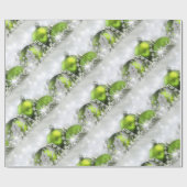 Silbernes und grünes WeihnachtsPackpapier Geschenkpapier (Flach)