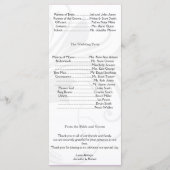 Silbernes und lila florales Herz-Hochzeitsprogramm Programm (Rückseite)