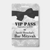 Silbernes und Marmor-VIP-Party-Abzeichen Ausweis (Rückseite)