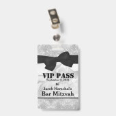 Silbernes und Marmor-VIP-Party-Abzeichen Ausweis (Rückseite mit Clip)