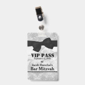 Silbernes und Marmor-VIP-Party-Abzeichen Ausweis (Vorderseite mit Clip)